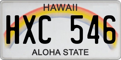 HI license plate HXC546