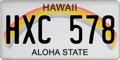 HI license plate HXC578