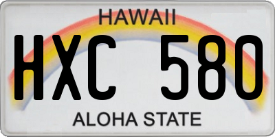 HI license plate HXC580