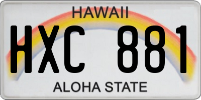 HI license plate HXC881