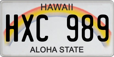 HI license plate HXC989