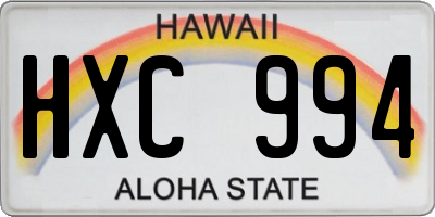 HI license plate HXC994
