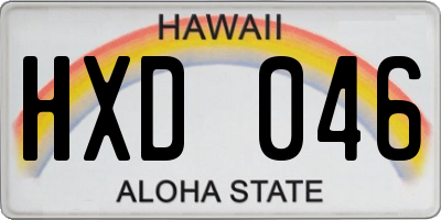 HI license plate HXD046