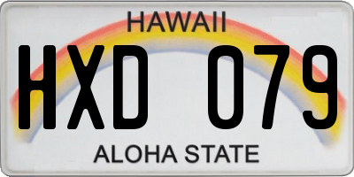 HI license plate HXD079