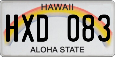 HI license plate HXD083