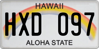 HI license plate HXD097