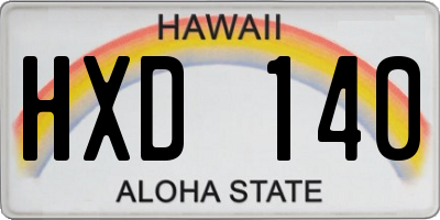 HI license plate HXD140