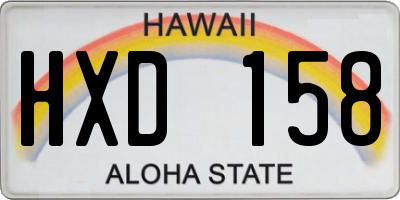 HI license plate HXD158