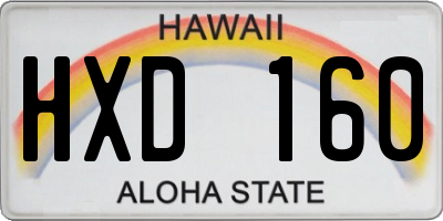 HI license plate HXD160