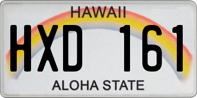 HI license plate HXD161