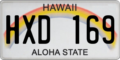 HI license plate HXD169