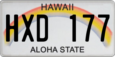 HI license plate HXD177