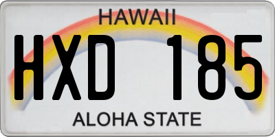 HI license plate HXD185