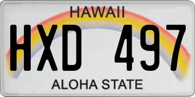 HI license plate HXD497