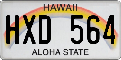 HI license plate HXD564
