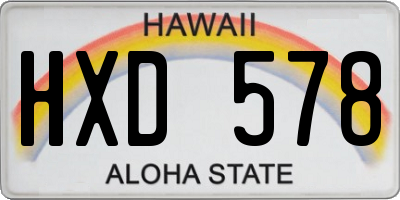 HI license plate HXD578