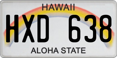 HI license plate HXD638