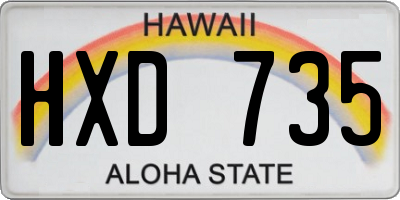 HI license plate HXD735