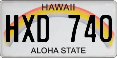 HI license plate HXD740