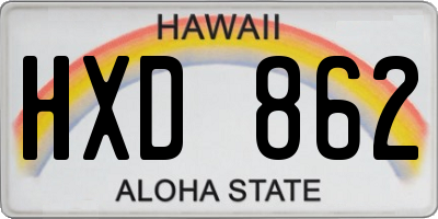 HI license plate HXD862