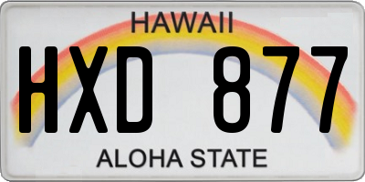 HI license plate HXD877