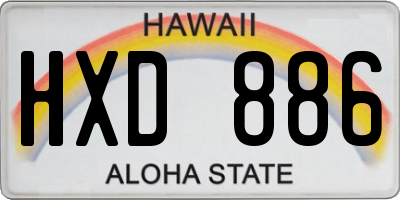 HI license plate HXD886