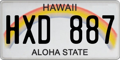 HI license plate HXD887