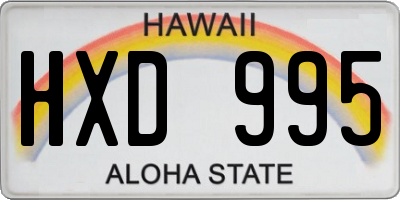 HI license plate HXD995
