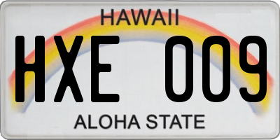 HI license plate HXE009