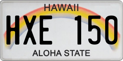 HI license plate HXE150