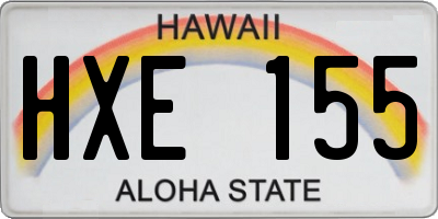 HI license plate HXE155