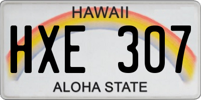HI license plate HXE307