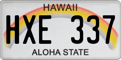 HI license plate HXE337