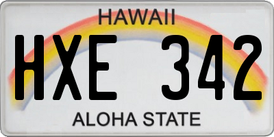 HI license plate HXE342
