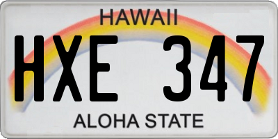 HI license plate HXE347