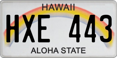 HI license plate HXE443