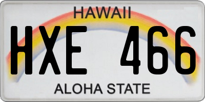 HI license plate HXE466