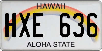 HI license plate HXE636