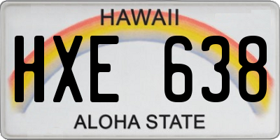 HI license plate HXE638