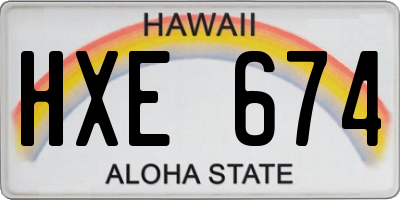 HI license plate HXE674