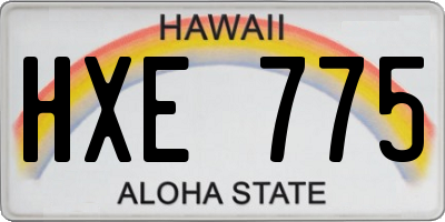 HI license plate HXE775