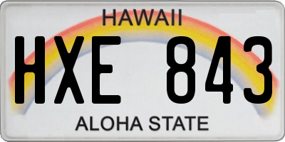HI license plate HXE843