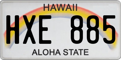 HI license plate HXE885