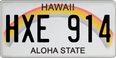 HI license plate HXE914