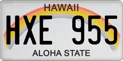 HI license plate HXE955