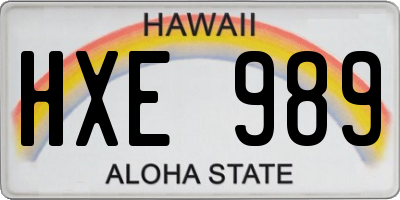 HI license plate HXE989
