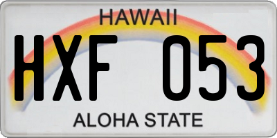 HI license plate HXF053