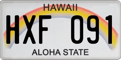 HI license plate HXF091