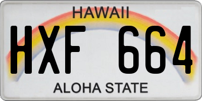 HI license plate HXF664