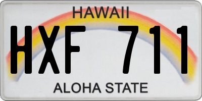 HI license plate HXF711